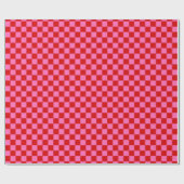 Doe-het-zelf kleuren Check Checkerboard Roze Rood Cadeaupapier (Vlak)