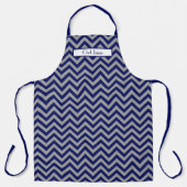 Doe-het-zelf kleuren Chevron Streep Navy Dk Grijs Schort (Voorkant)