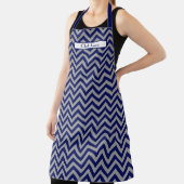 Doe-het-zelf kleuren Chevron Streep Navy Dk Grijs Schort (Insitu)