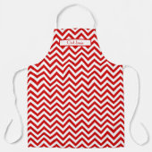 Doe-het-zelf Kleuren Chevron Streep Rood Wit Schort (Voorkant)