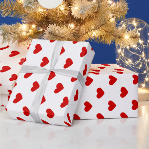Doe-Het-Zelf Kleuren Harten Patroon Rood Wit Cadeaupapier