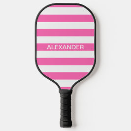 Doe-het-zelf kleuren Heet Roze Witte Strepen Naam  Pickleball Paddle