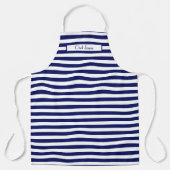 Doe-het-zelf kleuren horizontale streep marine wit schort (Voorkant)
