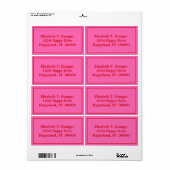 Doe-het-zelf Kleuren Hot Pink Rood Ingelijst Etiket (Full Sheet)