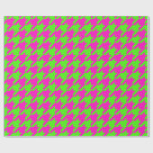 Doe-het-zelf kleuren Houndstooth Plaid SV Lime Sch Cadeaupapier (Vlak)