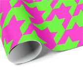Doe-het-zelf kleuren Houndstooth Plaid SV Lime Sch Cadeaupapier (Rol Hoek)