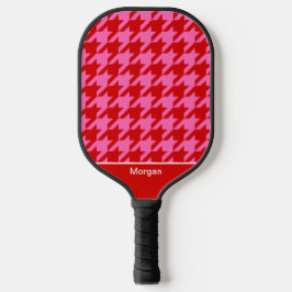 Doe-het-zelf Kleuren Houndstooth SV Rood Heet Roze Pickleball Paddle