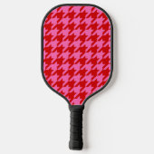 Doe-het-zelf Kleuren Houndstooth SV Rood Heet Roze Pickleball Paddle (Achterkant)