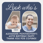 Doe-het-zelf kleuren • Kijk eens wie er 40 jaar wo Vierkante Sticker (Voorkant)