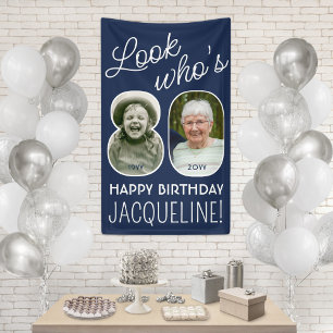 Doe-het-zelf kleuren • Kijk wie 80 is Verjaardagsf Spandoek