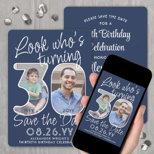 Doe-het-zelf kleuren • Kijk wie er 30 Verjaardagsf Save The Date
