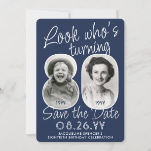 Doe-het-zelf kleuren • Kijk wie er 80 verjaardagsf Save The Date