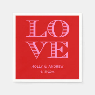 Doe-het-zelf kleuren: LIEFDE Alfabet vierkant rood Servet