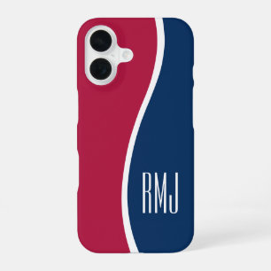 Doe-het-zelf kleuren moderne gemonoogrammeerde kro iPhone 16 hoesje
