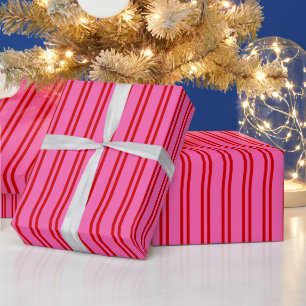 Doe-het-zelf kleuren oneven strepen SV Heet Roze R Cadeaupapier