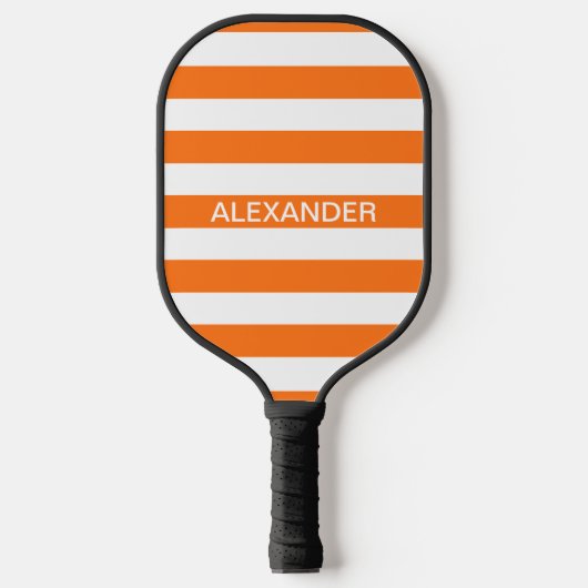 Doe-het-zelf kleuren Pompoen Witte Strepen Naam Mo Pickleball Paddle (Voorkant)
