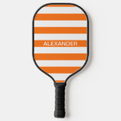 Doe-het-zelf kleuren Pompoen Witte Strepen Naam Mo Pickleball Paddle (Achterkant)