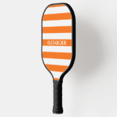 Doe-het-zelf kleuren Pompoen Witte Strepen Naam Mo Pickleball Paddle (Links)