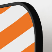 Doe-het-zelf kleuren Pompoen Witte Strepen Naam Mo Pickleball Paddle (Links Detail)