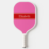 Doe-het-zelf kleuren Rood lint Heet Roze BG S Pickleball Paddle (Achterkant)