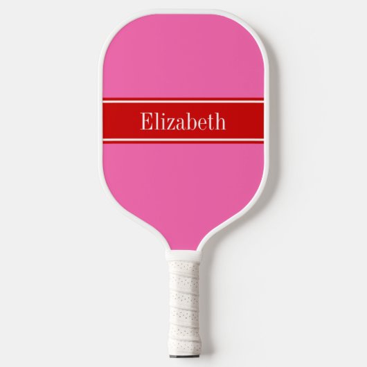 Doe-het-zelf kleuren Rood lint Heet Roze BG S Pickleball Paddle (Voorkant)