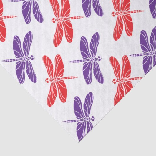 Doe-het-zelf kleuren, rood paarse libellen tissuepapier (Detail)