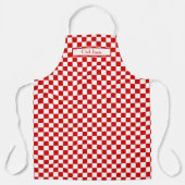 Doe-het-zelf kleuren rood wit dambordpatroon schort (Voorkant)