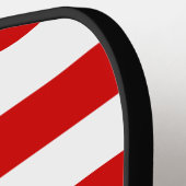 Doe-het-zelf kleuren Rood Witte Strepen Naam Monog Pickleball Paddle (Links Detail)