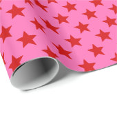 Doe-het-zelf Kleuren Sterren Groot SV Heet Roze Ro Cadeaupapier (Rol Hoek)