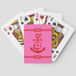 Doe-het-zelf Kleuren Touw Knoop Anker Initiaal Wit Pokerkaarten