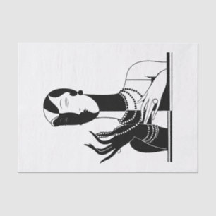 Doe-het-zelf kleuren Vintage Art Deco Dame Met Par Tissuepapier