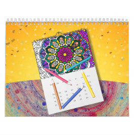 Doe-het-zelf kleurplaat Mandala omtrek kunst Kalender