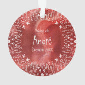 Doe-het-zelf Konijn op Rode Kerst Ornament (achterkant)