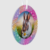Doe-het-zelf Konijn Regenboog Kerst Ornament (voorkant)