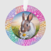 Doe-het-zelf Konijn Regenboog Kerst Ornament (voorkant)