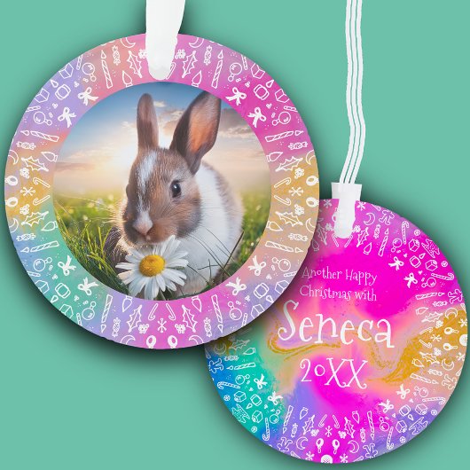 Doe-het-zelf Konijn Regenboog Kerst Ornament