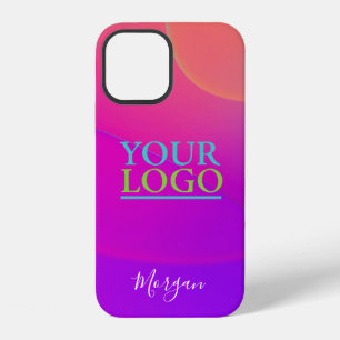 Doe-het-zelf logo, kunstfoto gebogen kleurvormen n iPhone 12 hoesje