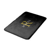 Doe-het-zelf monogram & naam, gouden & witte tekst badmat (Gekanteld)