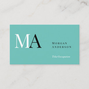 Doe-het-zelf monogram naam titel & info, zwart wit visitekaartje