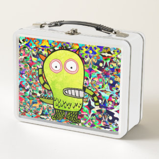 Doe-het-zelf NAAM GELUKKIG MONSTER Metalen Lunchbo