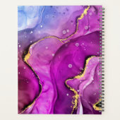 Doe-het-zelf naam & jaar, rood-paarse & gouden ink planner (Achterkant)