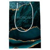 Doe-het-zelf naam Teal, Teal Goud & Zwarte Agaat Medium Cadeauzakje (Voorkant)