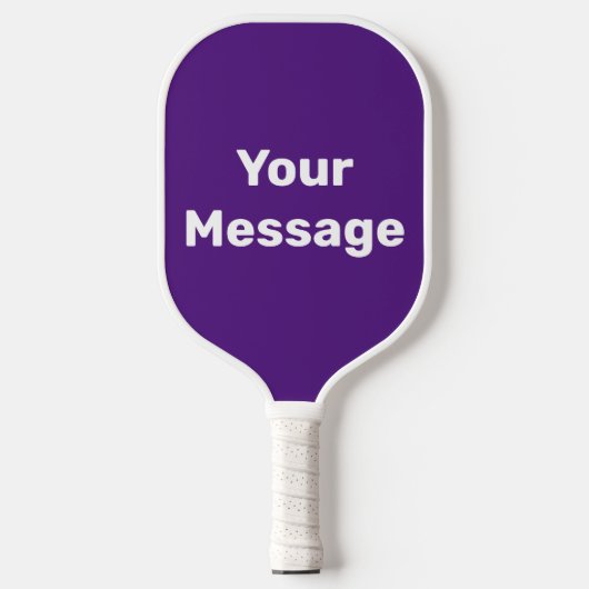 Doe het zelf Paarse en witte tekst Sjabloon Pickleball Paddle (Voorkant)