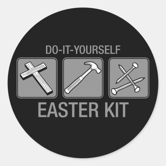 Doe het zelf Paaskit Ronde Sticker (Voorkant)