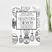 Doe-het-zelf Pasen Eierzoektocht Uitnodigings Kleu (Voorkant)