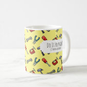 Doe het zelf! Pixel Art Tool Hamer Vice Pattern Koffiemok (Voorkant rechts)