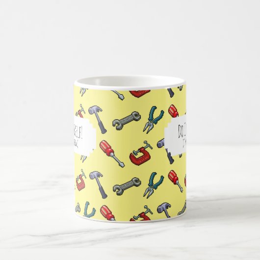 Doe het zelf! Pixel Art Tool Hamer Vice Pattern Koffiemok (Center)