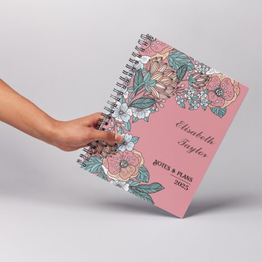 Doe-het-zelf Roze Bloem Planner: Uw Gepersonalisee Planner