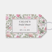 Doe-het-zelf roze roos bloem bruidsdouche cadeaulabel (Voorkant (Horizontaal))