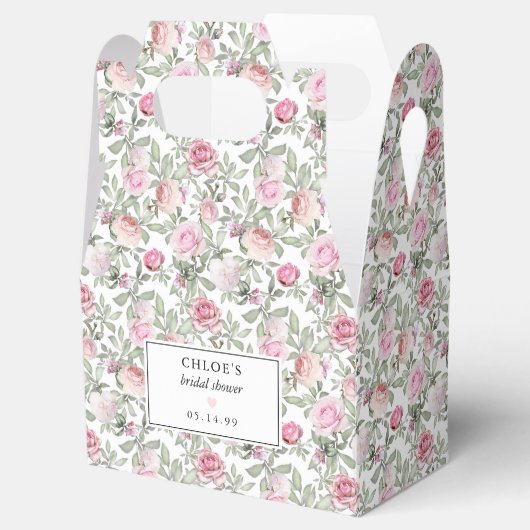 Doe-het-zelf Roze Waterverf Bloemen Bruidsdouche Bedankdoosjes (Geopend)